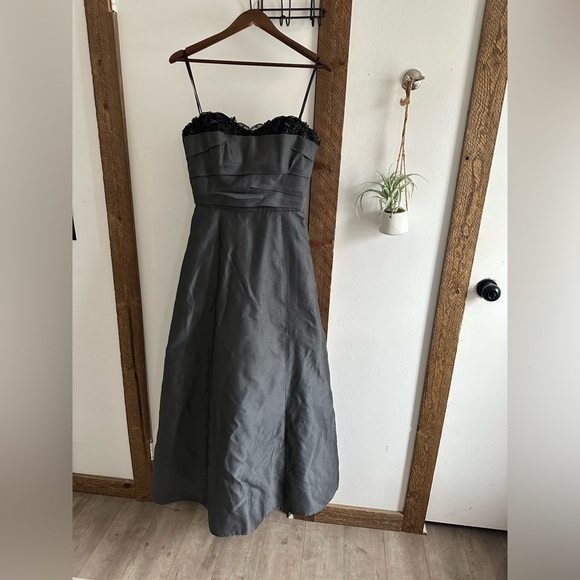 VTG 90s Azul by LianCarlo Women’s Maxi Gown Formal Dress Size 8 Gray Black - Picture 6 of 16